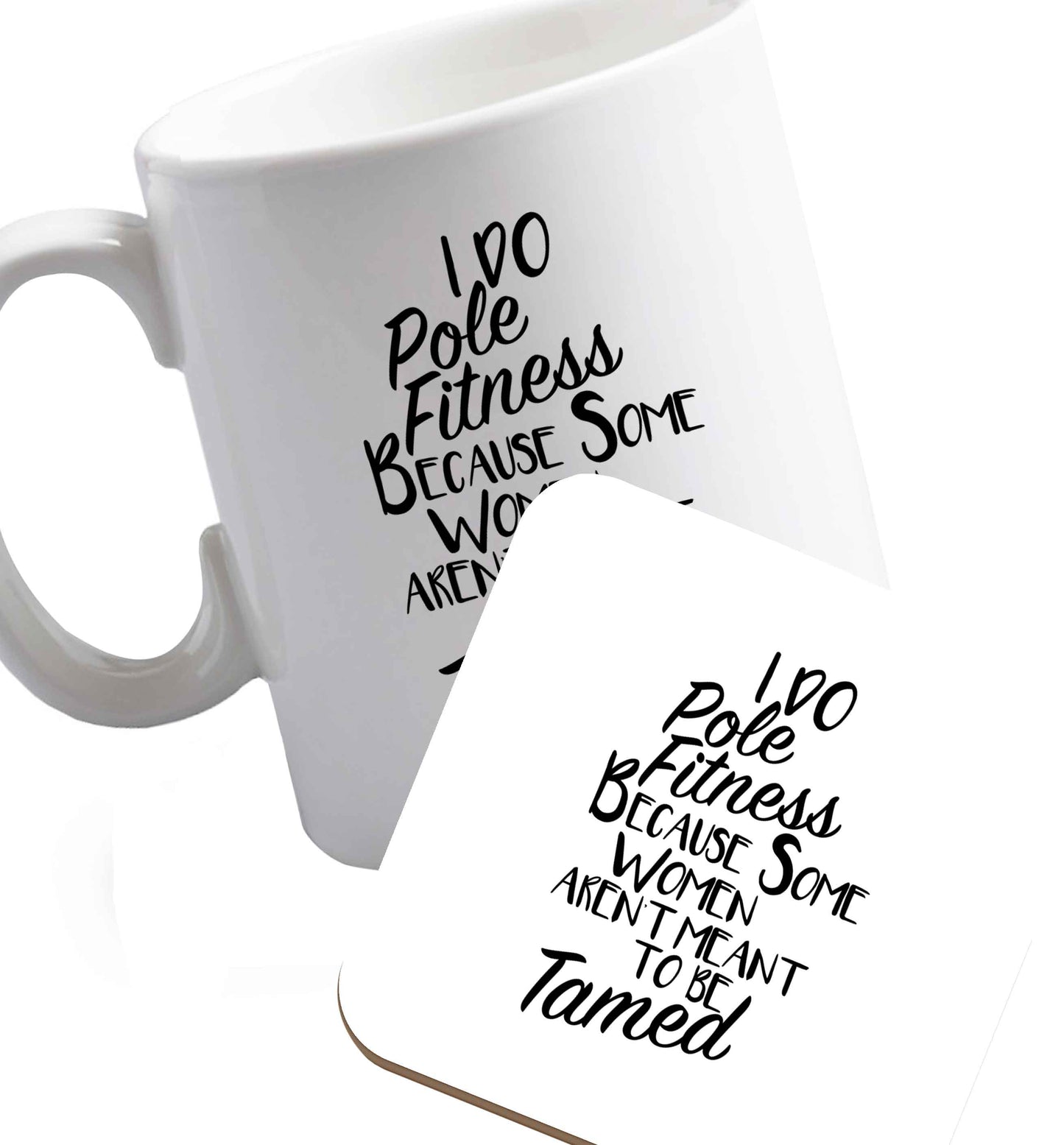 10 oz Favourite Type Pan Pancake ceramic mug and coaster set right handed