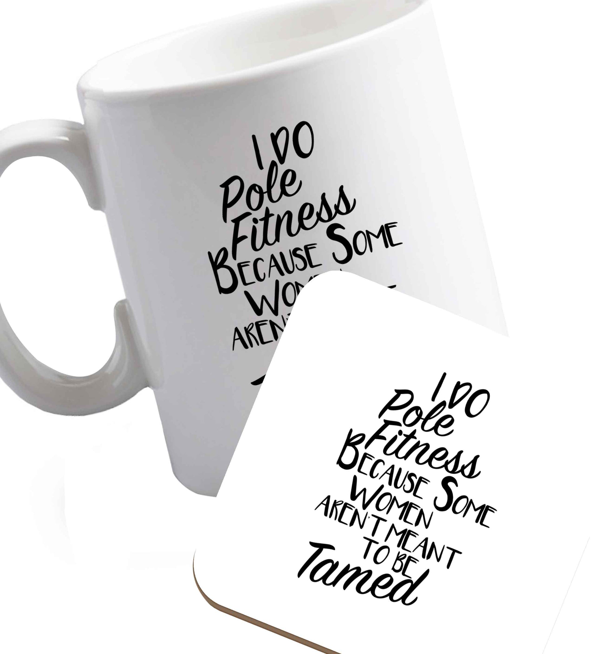 10 oz Favourite Type Pan Pancake ceramic mug and coaster set right handed
