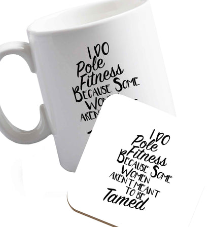 10 oz Favourite Type Pan Pancake ceramic mug and coaster set right handed