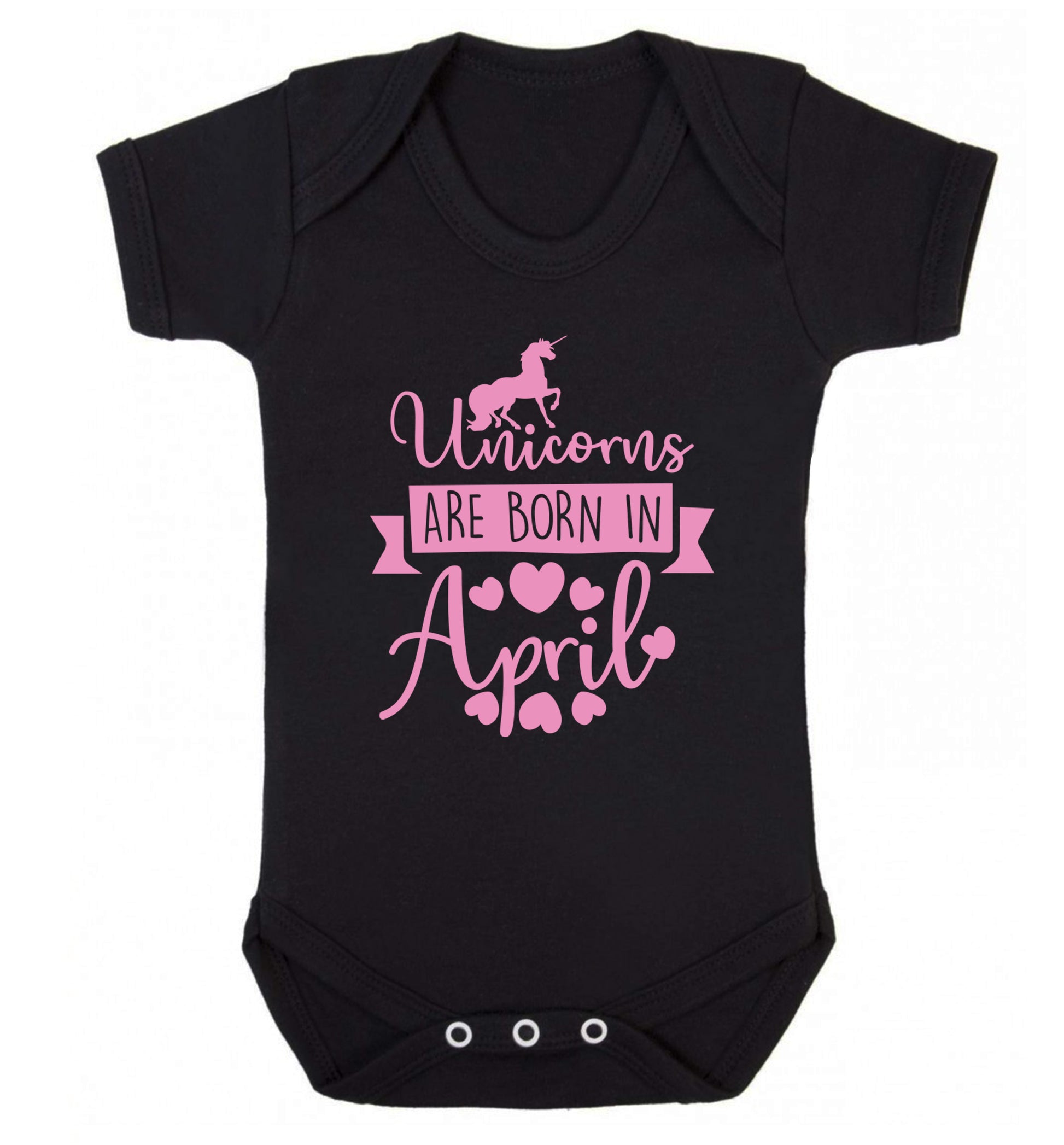 Unicorns are born in April Baby Vest black 18-24 months