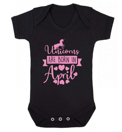 Unicorns are born in April Baby Vest black 18-24 months