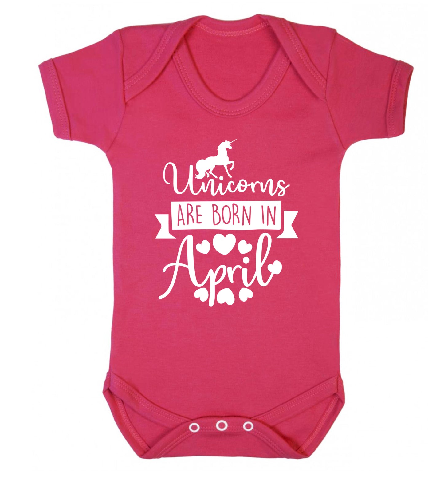 Unicorns are born in April Baby Vest dark pink 18-24 months