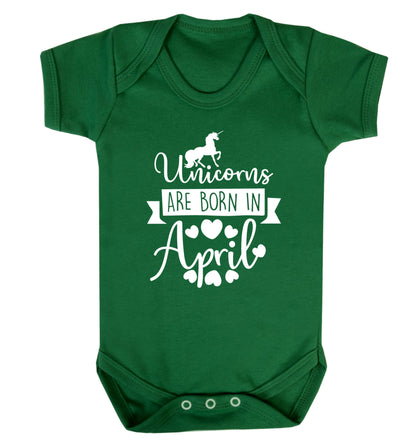 Unicorns are born in April Baby Vest green 18-24 months