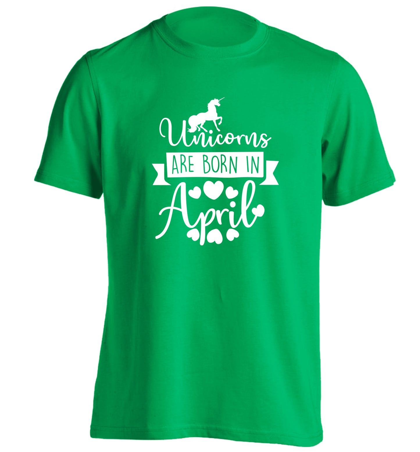 Unicorns are born in April adults unisex green Tshirt 2XL