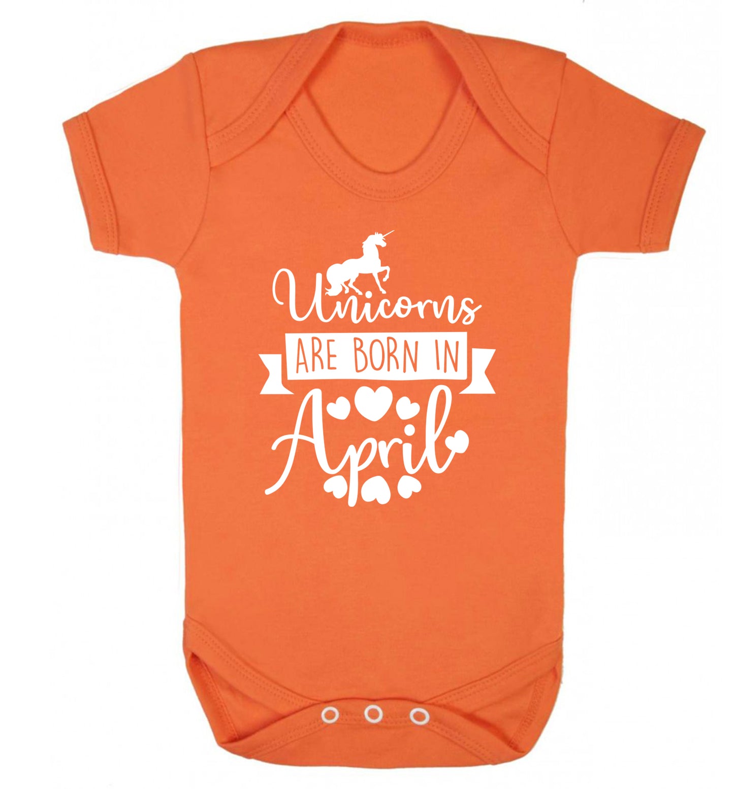Unicorns are born in April Baby Vest orange 18-24 months