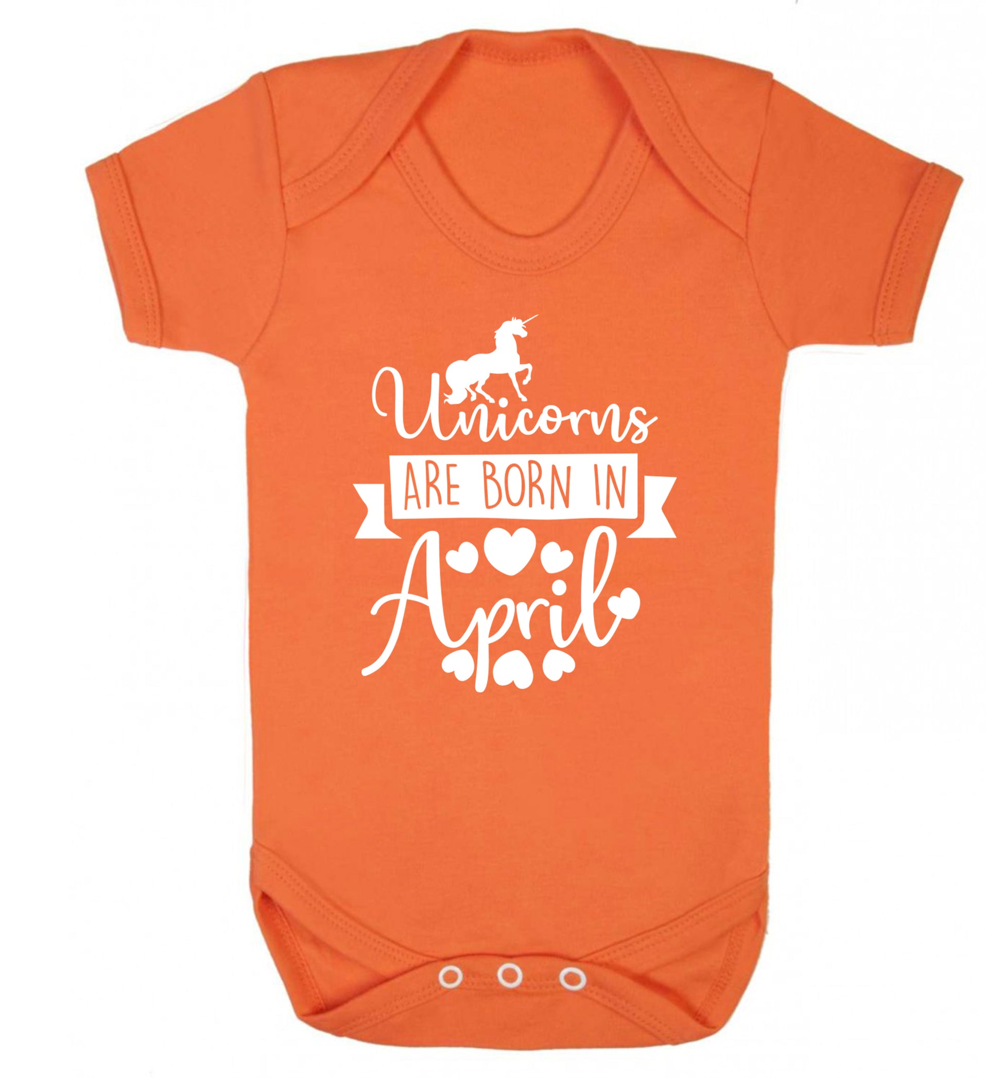 Unicorns are born in April Baby Vest orange 18-24 months