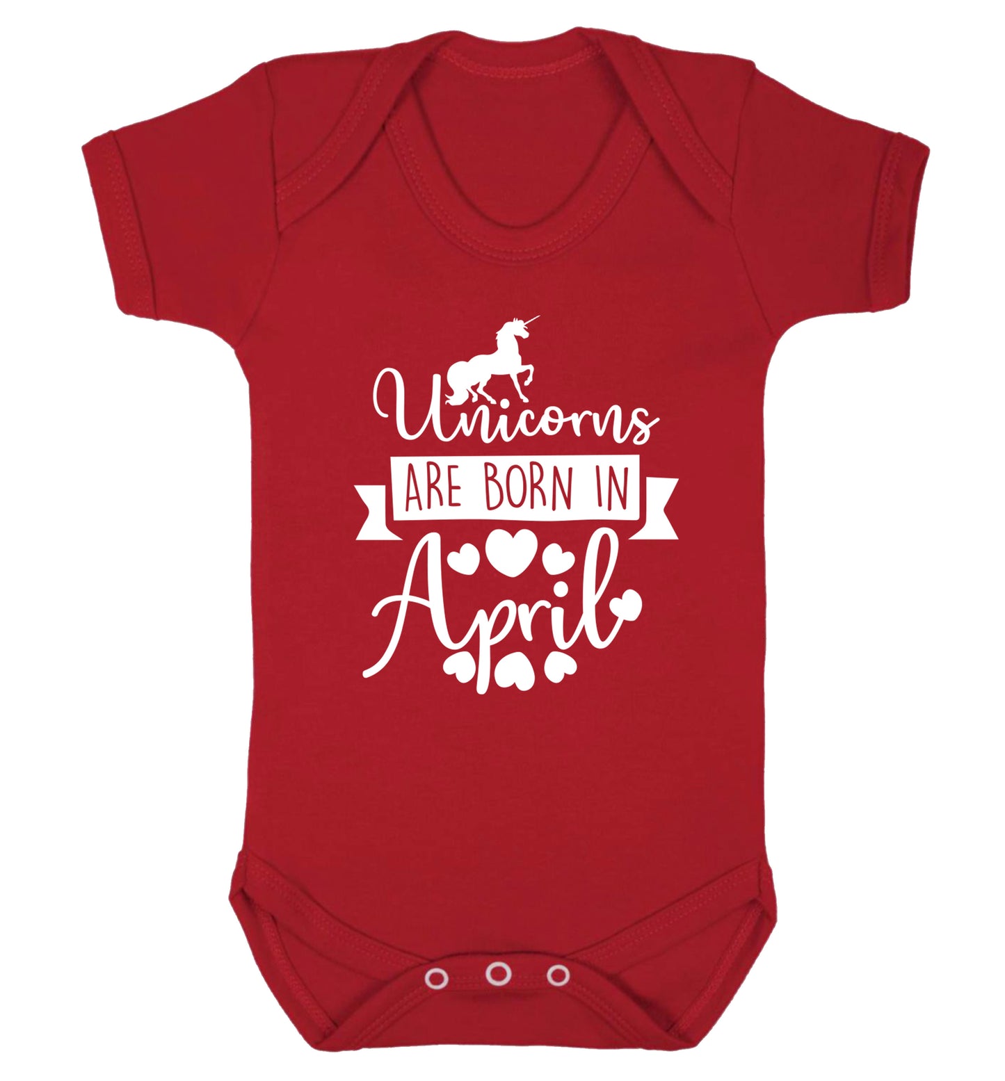 Unicorns are born in April Baby Vest red 18-24 months