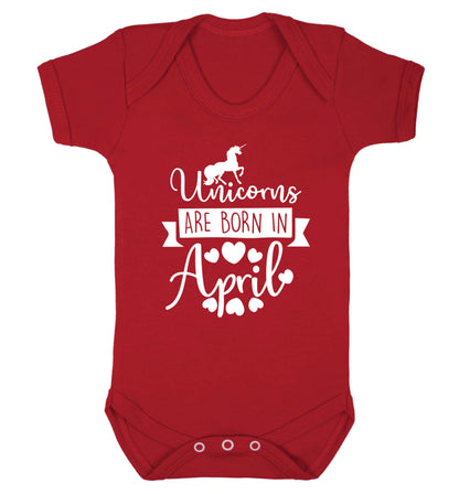 Unicorns are born in April Baby Vest red 18-24 months
