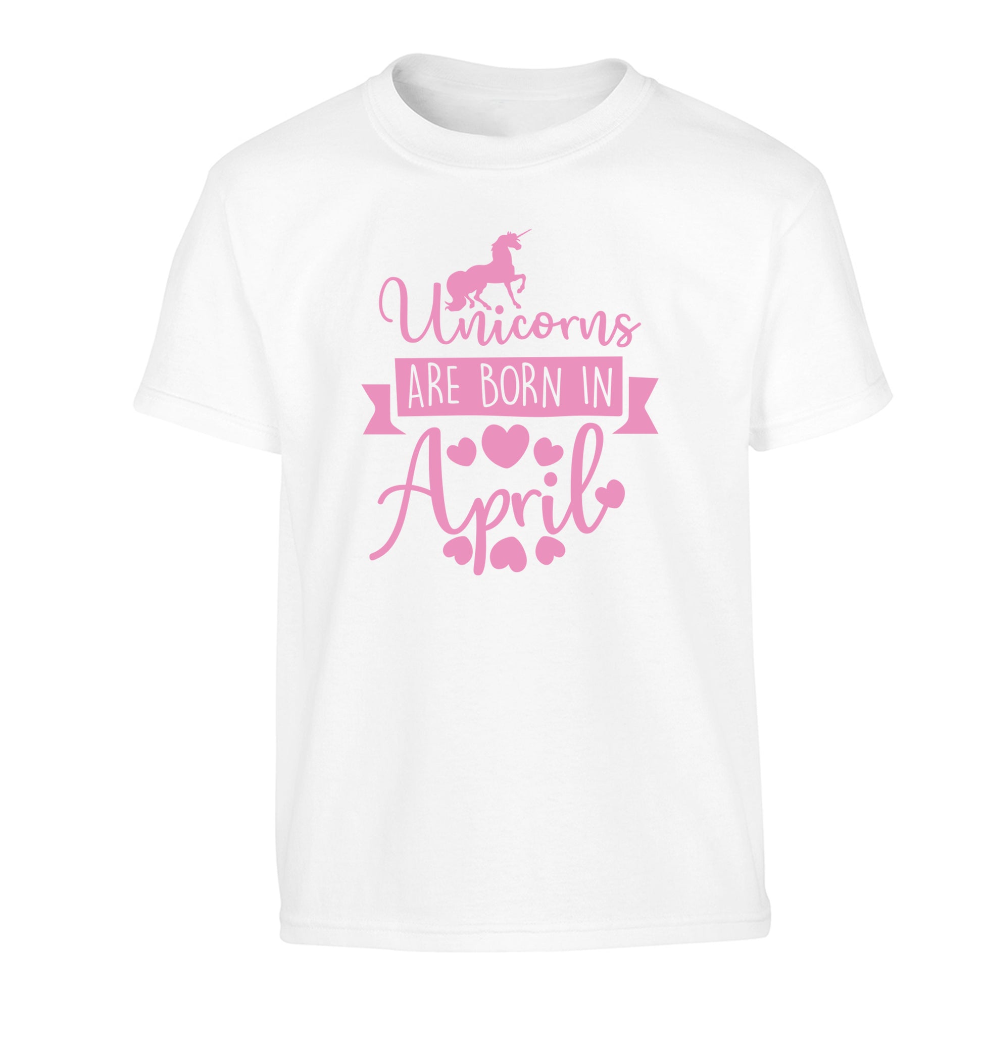 Unicorns are born in April Children's white Tshirt 12-13 Years
