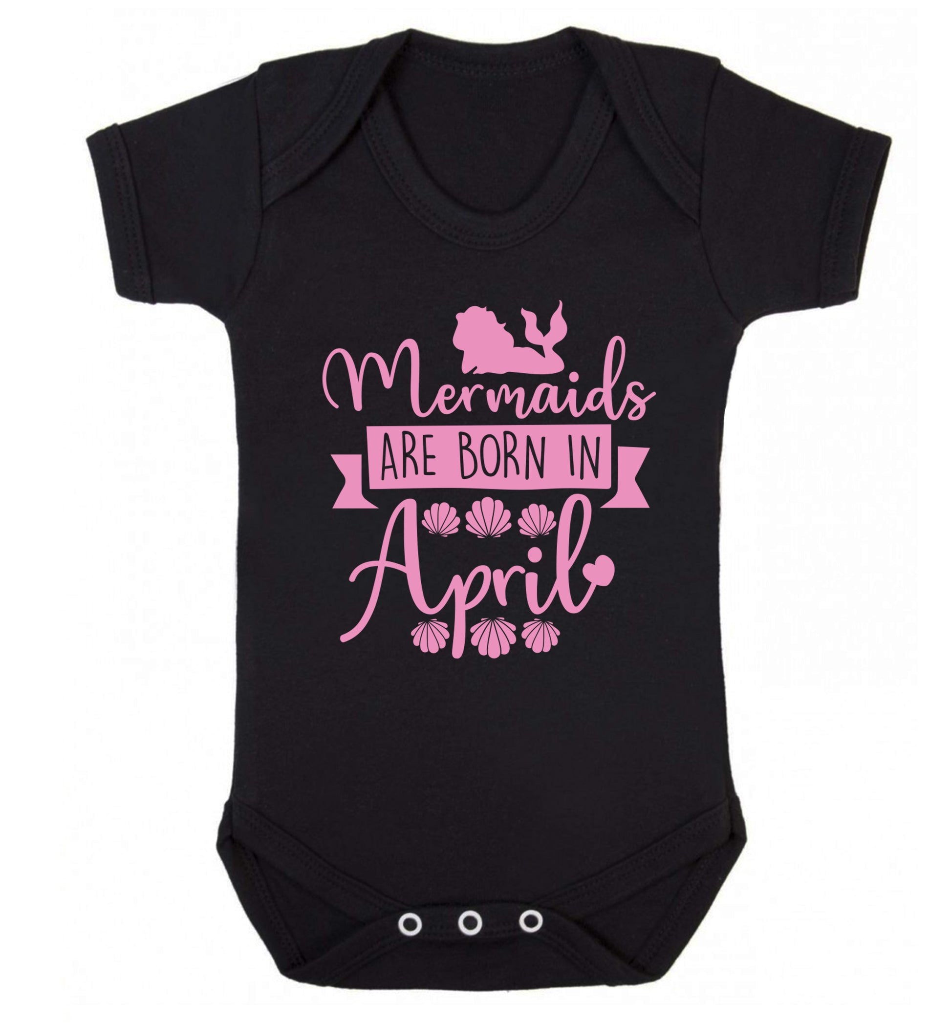 Mermaids are born in April Baby Vest black 18-24 months