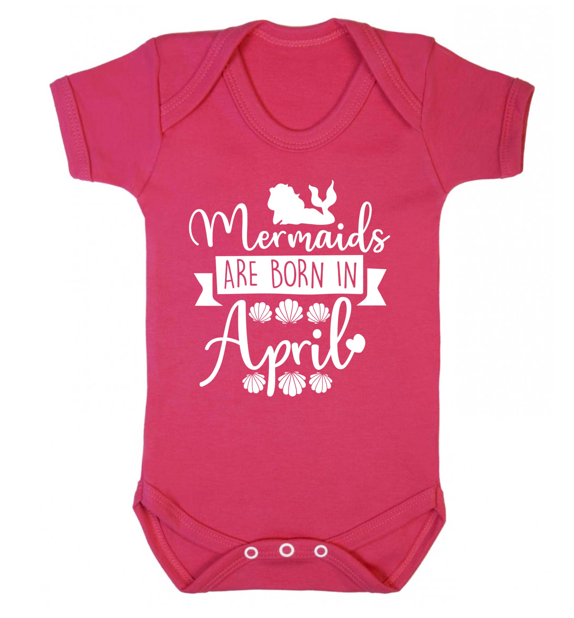 Mermaids are born in April Baby Vest dark pink 18-24 months