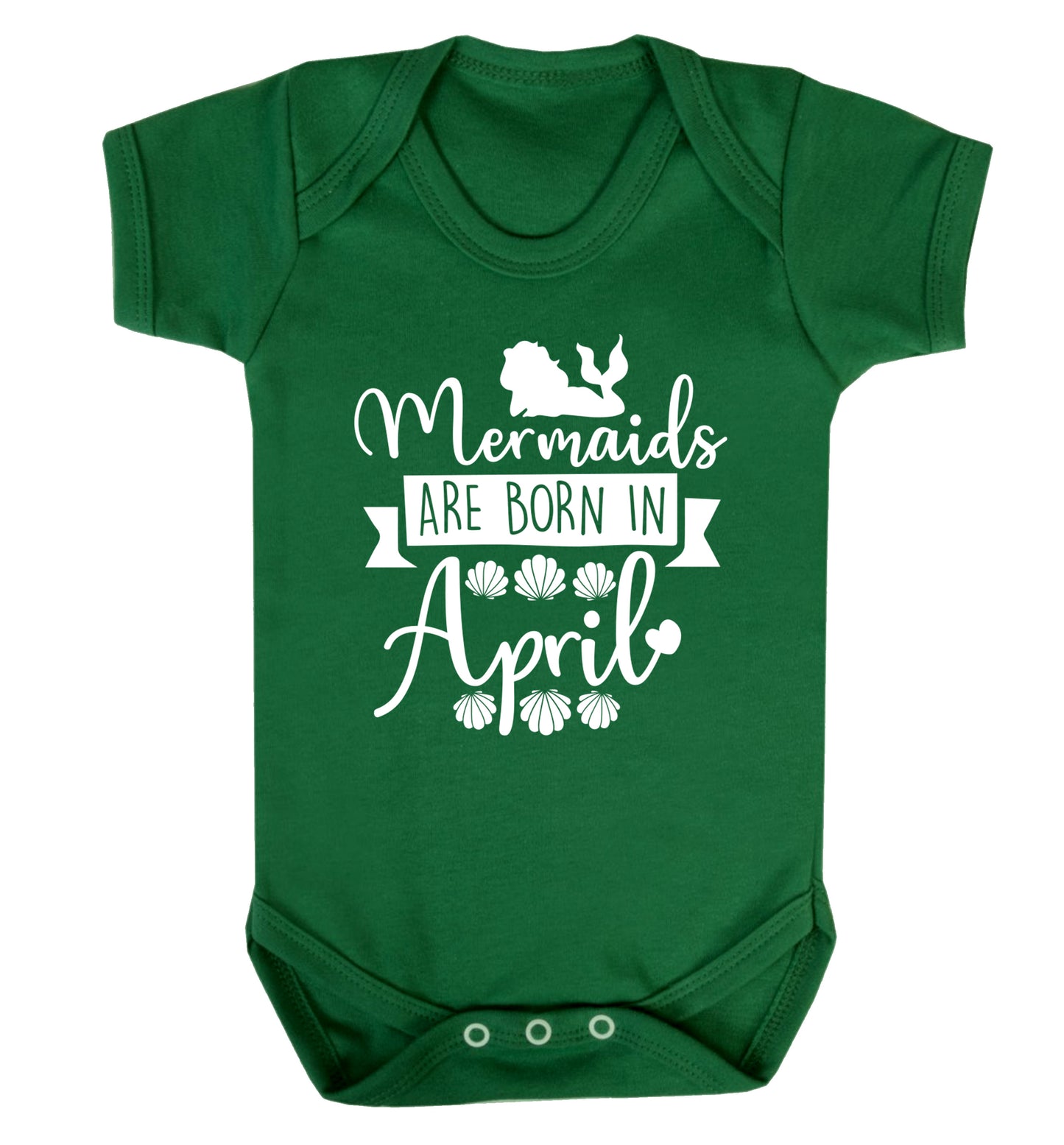 Mermaids are born in April Baby Vest green 18-24 months