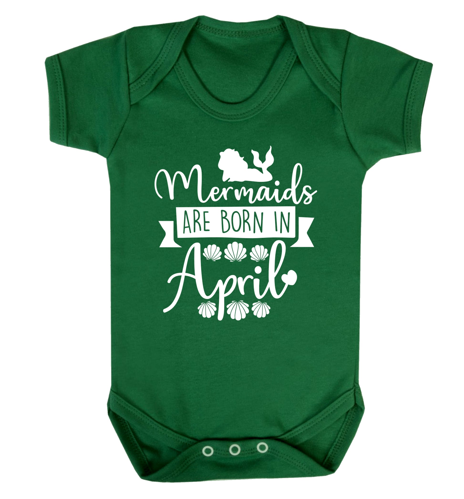 Mermaids are born in April Baby Vest green 18-24 months