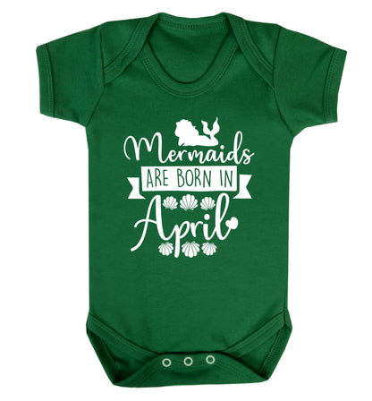 Mermaids are born in April Baby Vest green 18-24 months