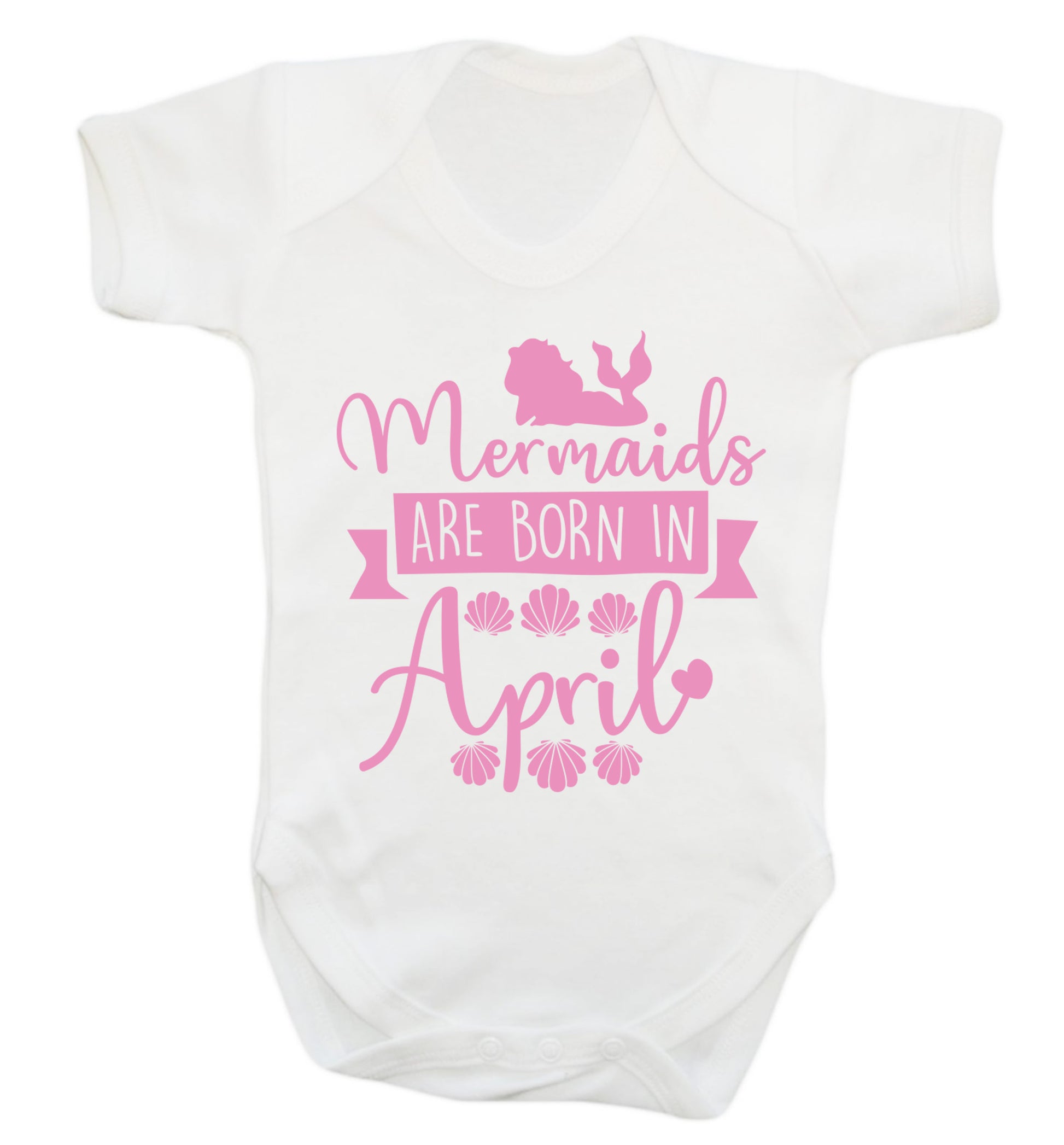 Mermaids are born in April Baby Vest white 18-24 months