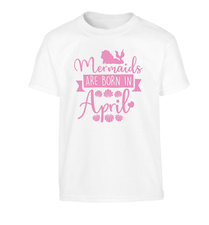 Mermaids are born in April Children's white Tshirt 12-13 Years