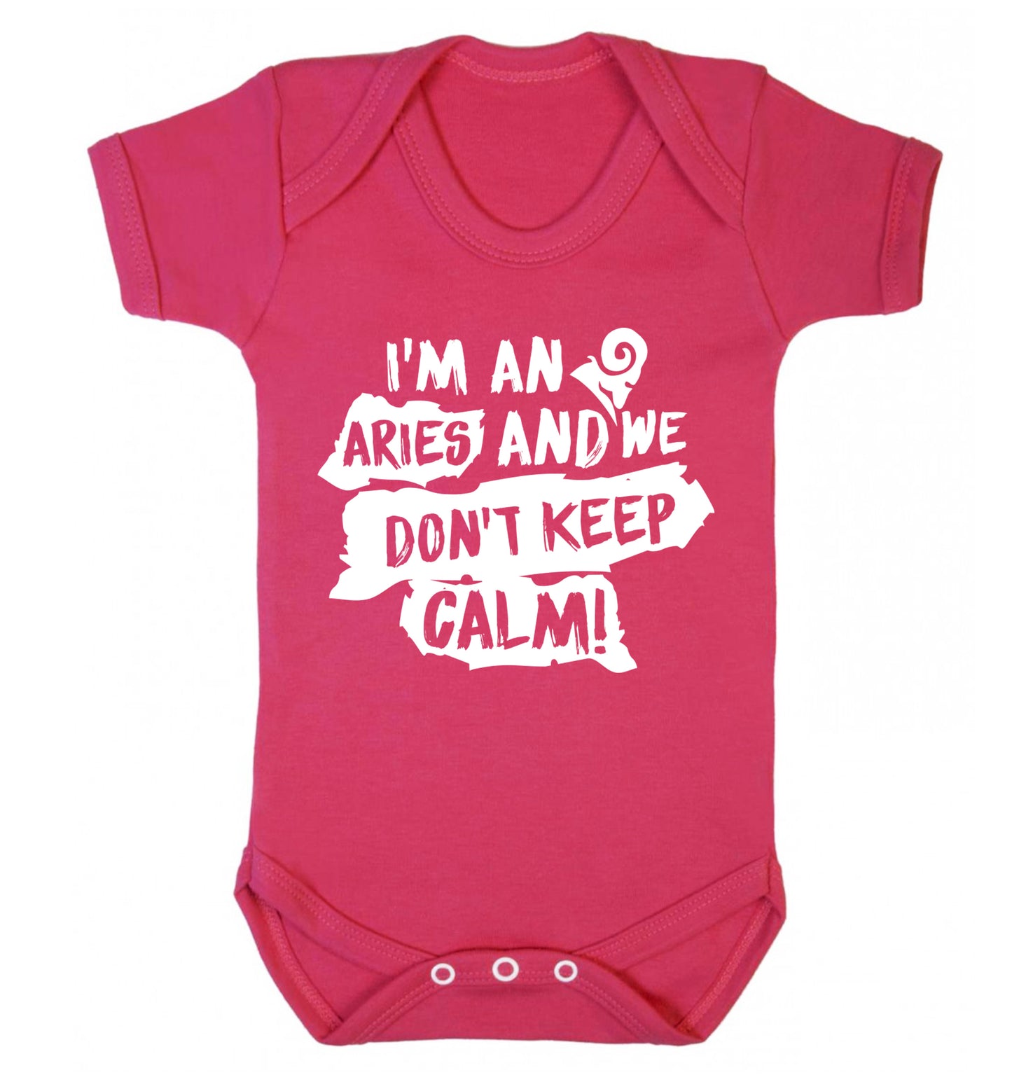 I'm an aries and we don't keep calm Baby Vest dark pink 18-24 months