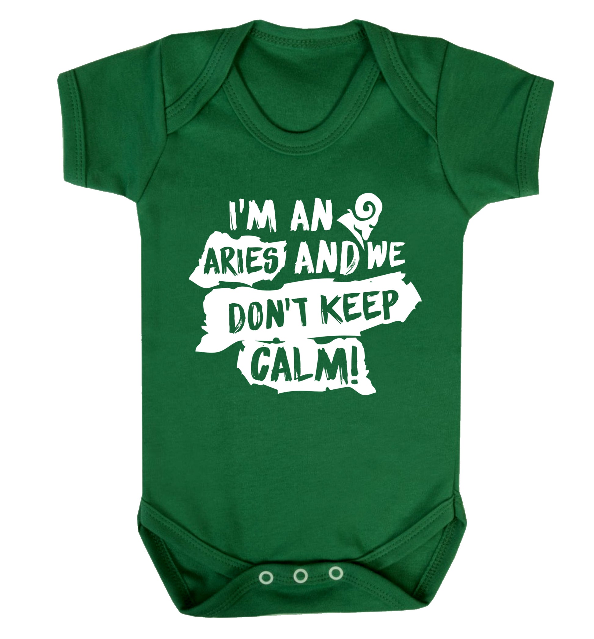 I'm an aries and we don't keep calm Baby Vest green 18-24 months