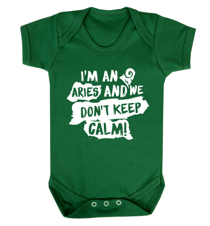 I'm an aries and we don't keep calm Baby Vest green 18-24 months