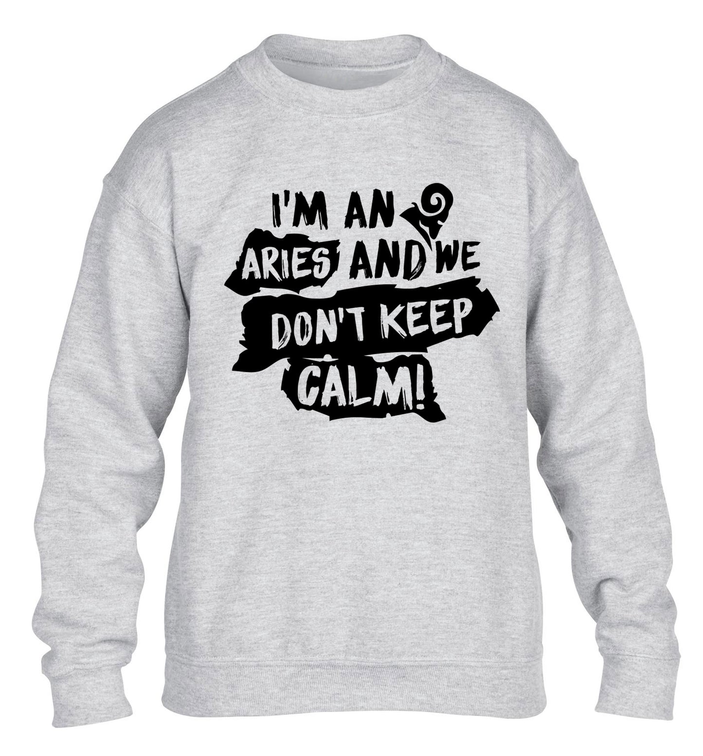 I'm an aries and we don't keep calm children's grey sweater 12-13 Years