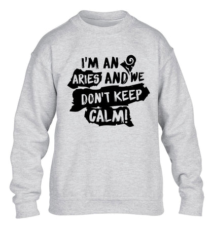 I'm an aries and we don't keep calm children's grey sweater 12-13 Years