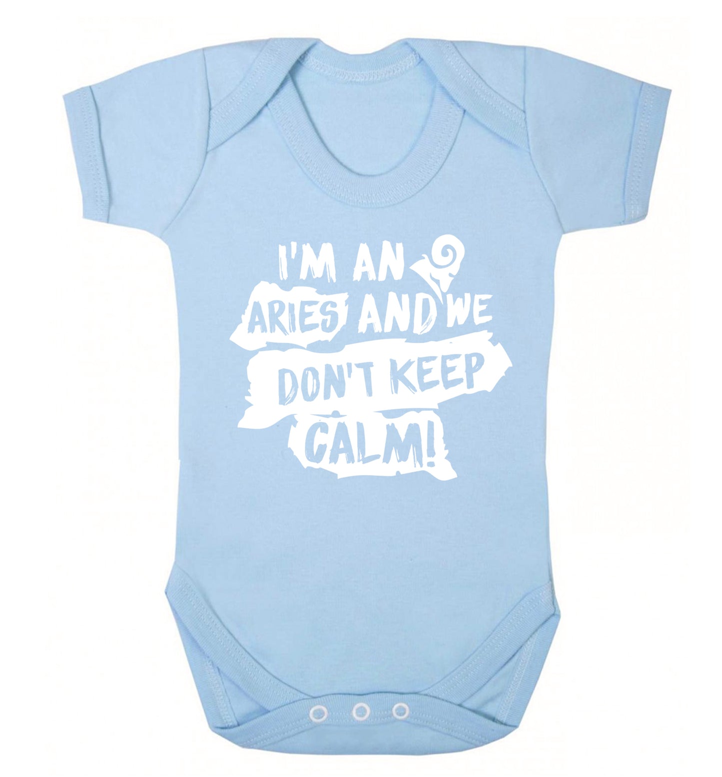 I'm an aries and we don't keep calm Baby Vest pale blue 18-24 months