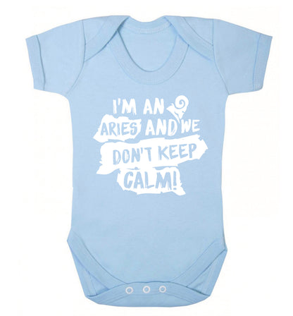 I'm an aries and we don't keep calm Baby Vest pale blue 18-24 months