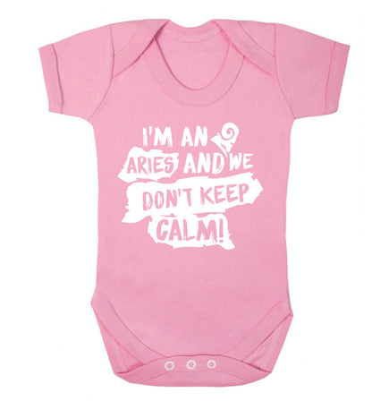 I'm an aries and we don't keep calm Baby Vest pale pink 18-24 months