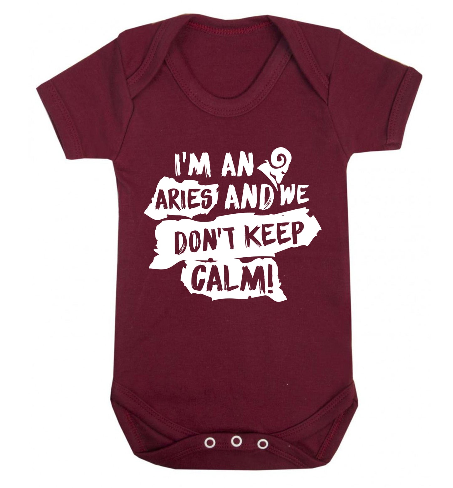 I'm an aries and we don't keep calm Baby Vest maroon 18-24 months