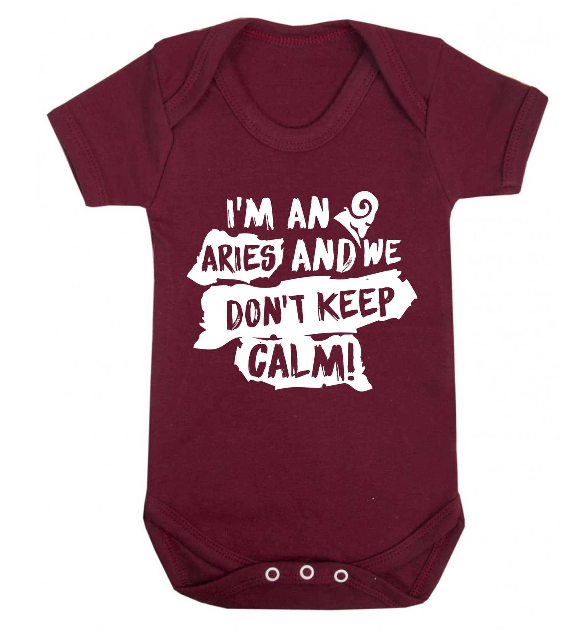 I'm an aries and we don't keep calm Baby Vest maroon 18-24 months