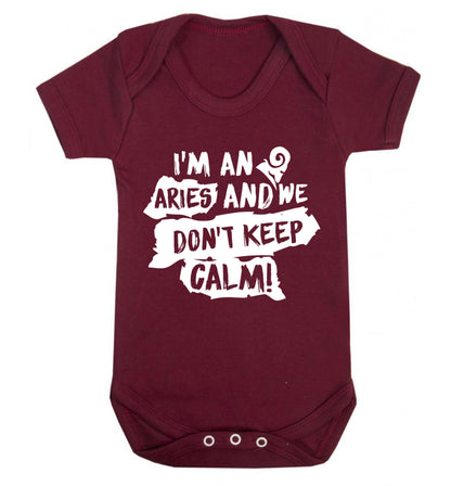 I'm an aries and we don't keep calm Baby Vest maroon 18-24 months