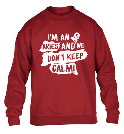 I'm an aries and we don't keep calm children's grey sweater 12-13 Years