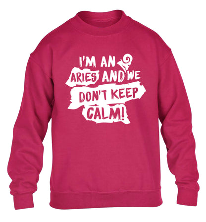 I'm an aries and we don't keep calm children's pink sweater 12-13 Years