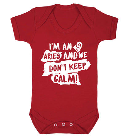 I'm an aries and we don't keep calm Baby Vest red 18-24 months