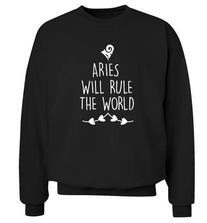 Aries will rule the world Adult's unisex black Sweater 2XL