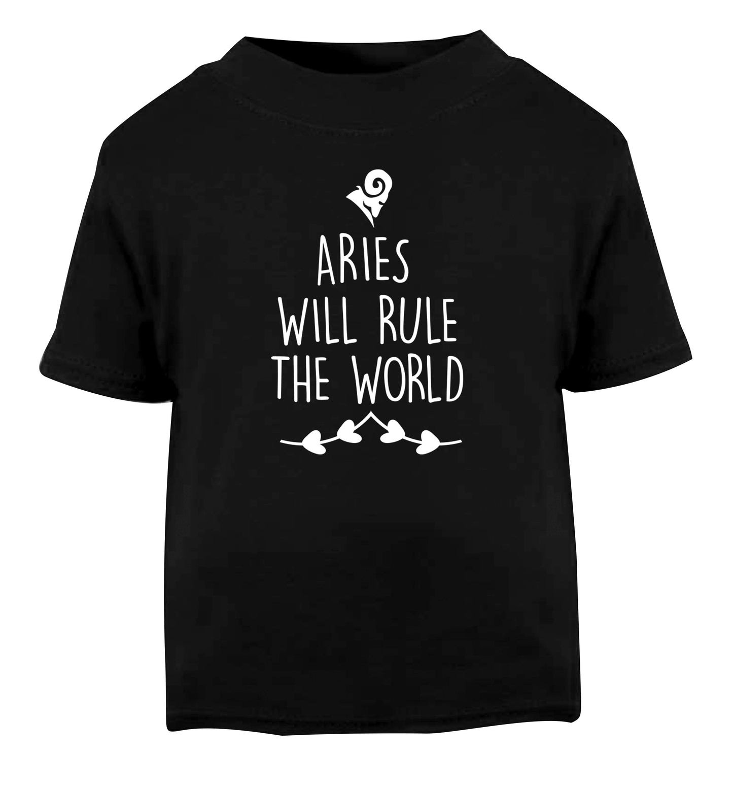 Aries will rule the world Black Baby Toddler Tshirt 2 years