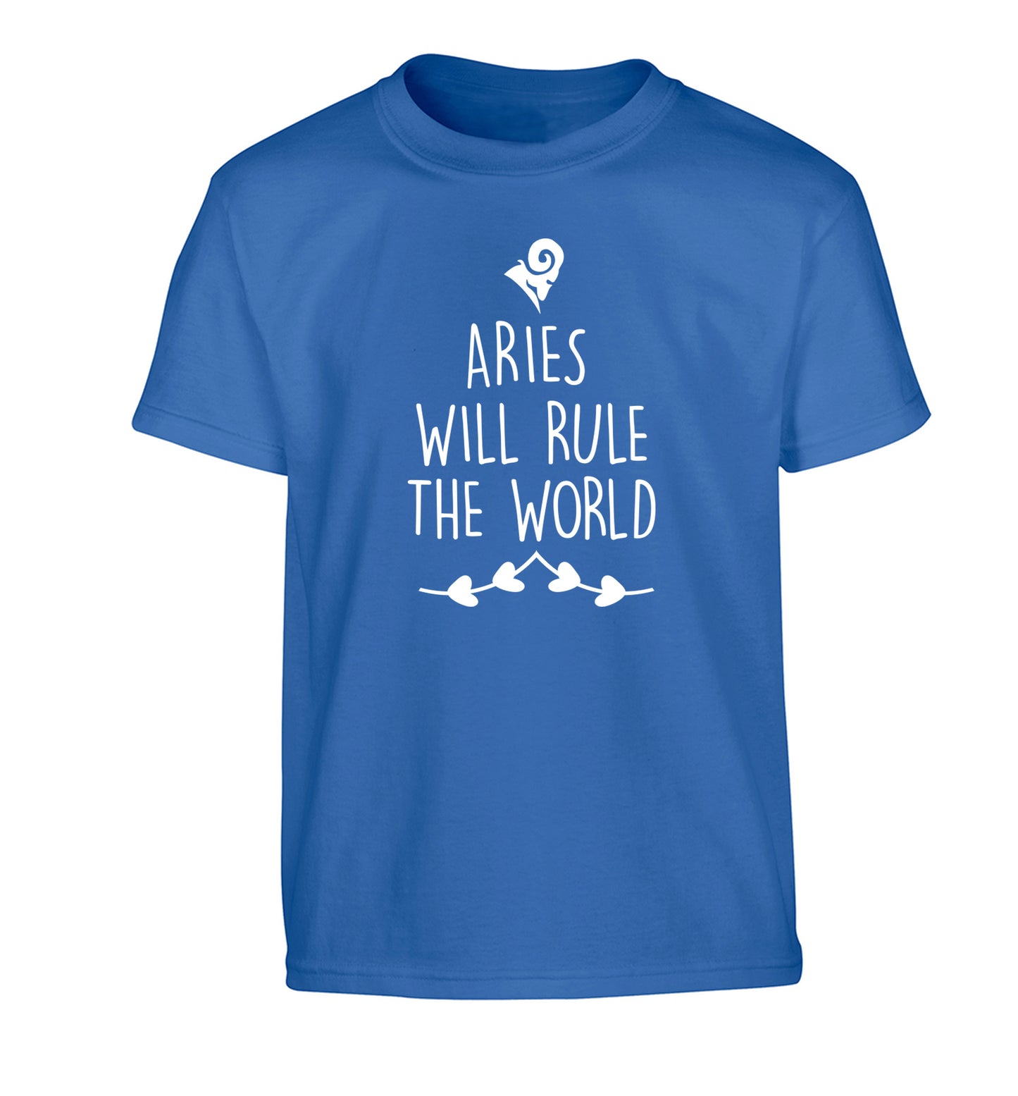 Aries will rule the world Children's blue Tshirt 12-13 Years