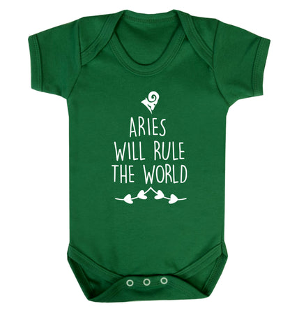 Aries will rule the world Baby Vest green 18-24 months