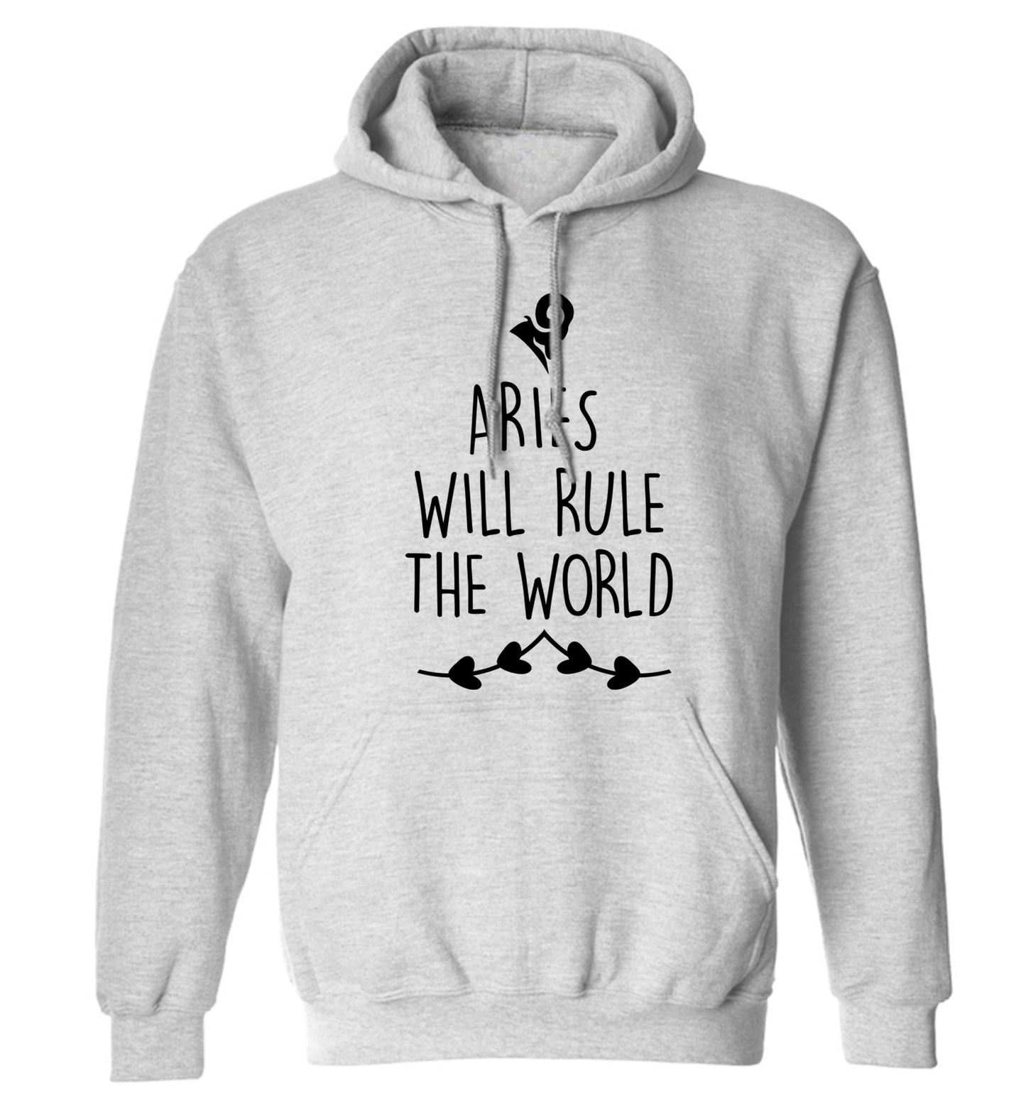 Aries will rule the world adults unisex grey hoodie 2XL