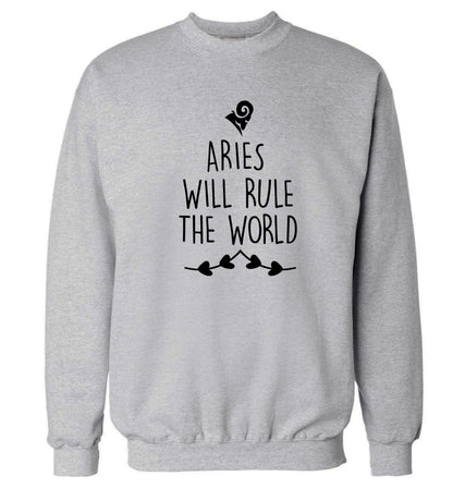 Aries will rule the world Adult's unisex grey Sweater 2XL