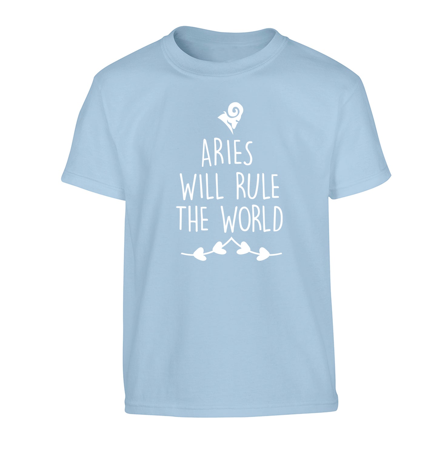 Aries will rule the world Children's light blue Tshirt 12-13 Years