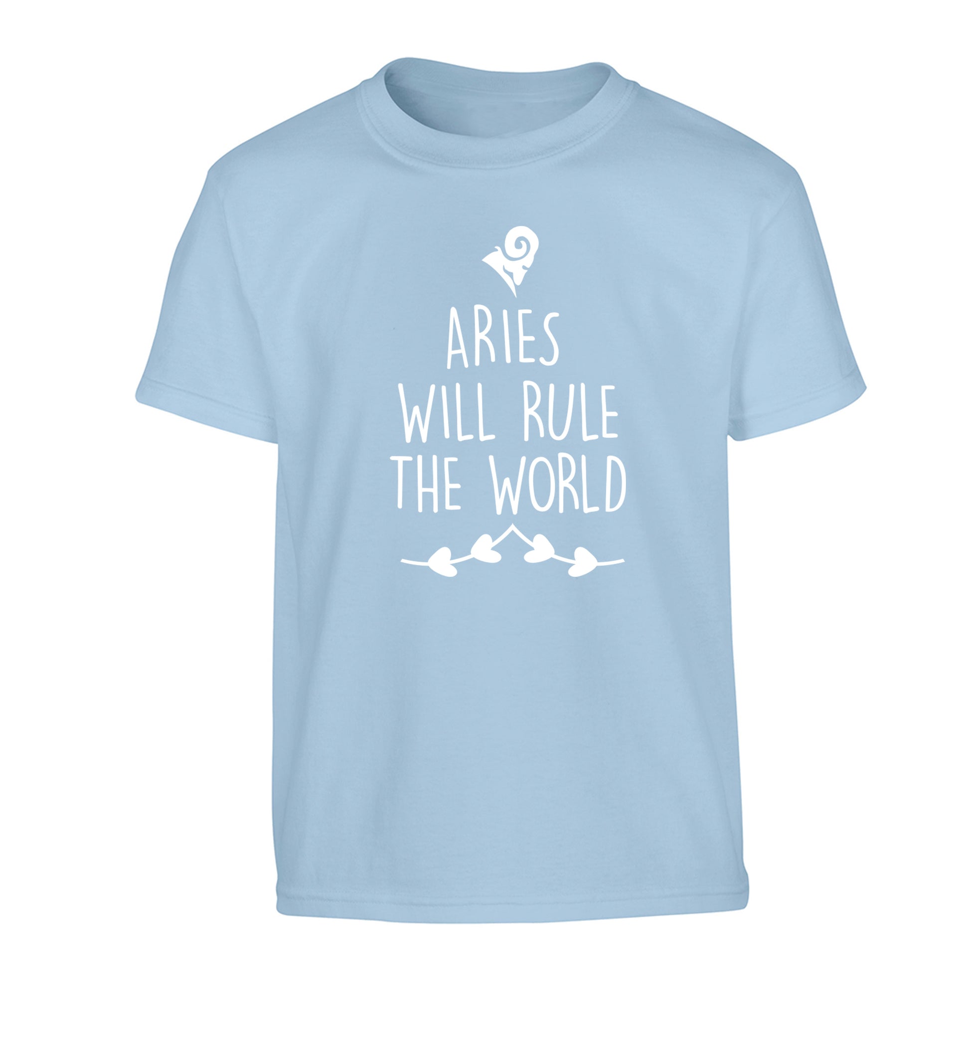 Aries will rule the world Children's light blue Tshirt 12-13 Years