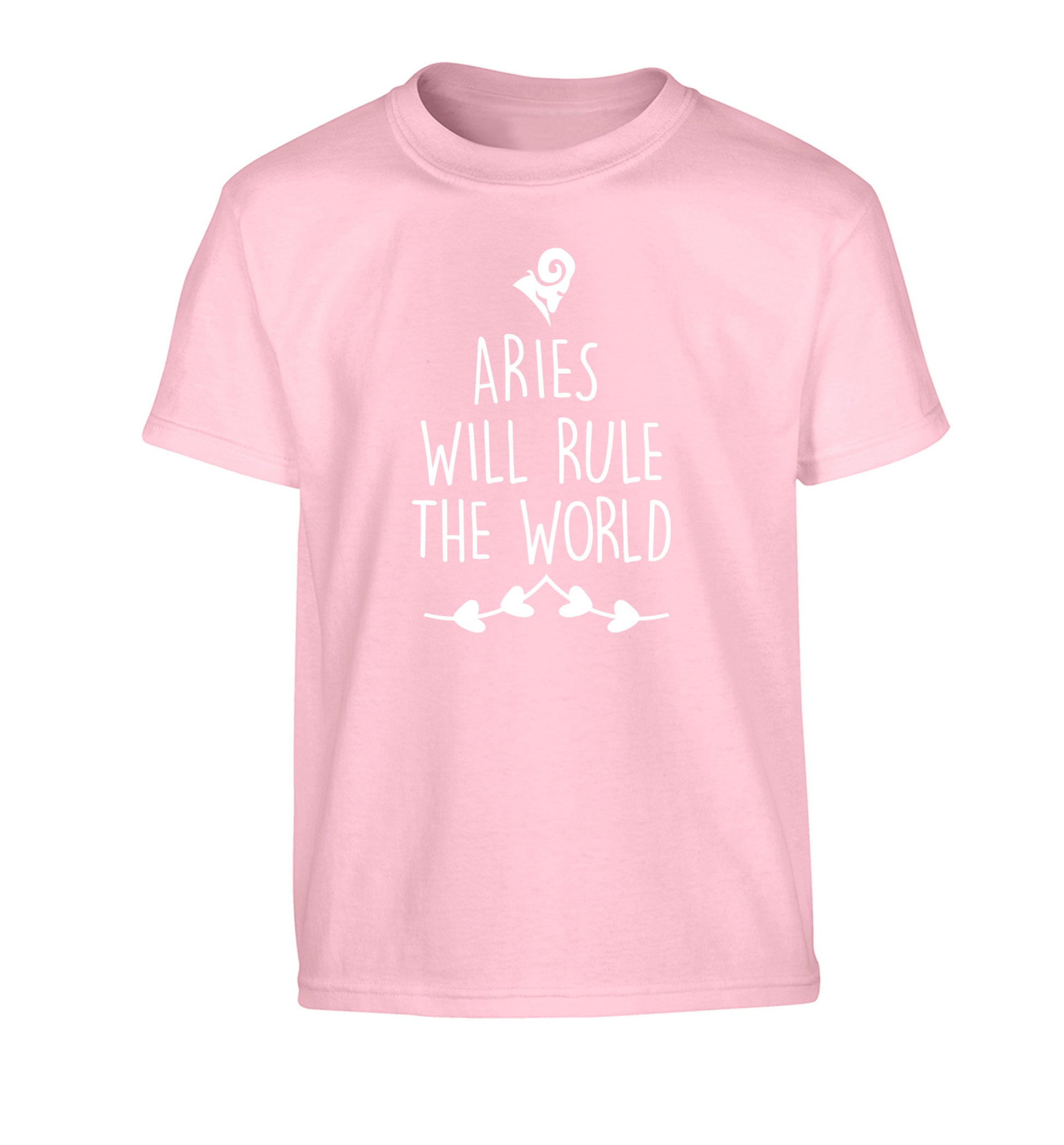 Aries will rule the world Children's light pink Tshirt 12-13 Years