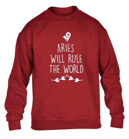 Aries will rule the world children's grey sweater 12-13 Years