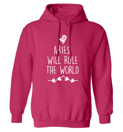 Aries will rule the world adults unisex pink hoodie 2XL
