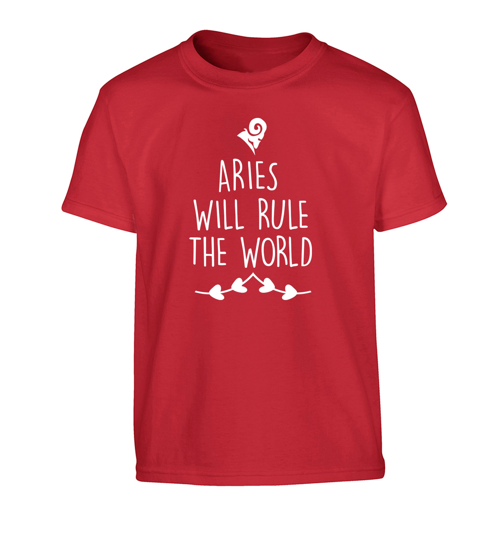 Aries will rule the world Children's red Tshirt 12-13 Years