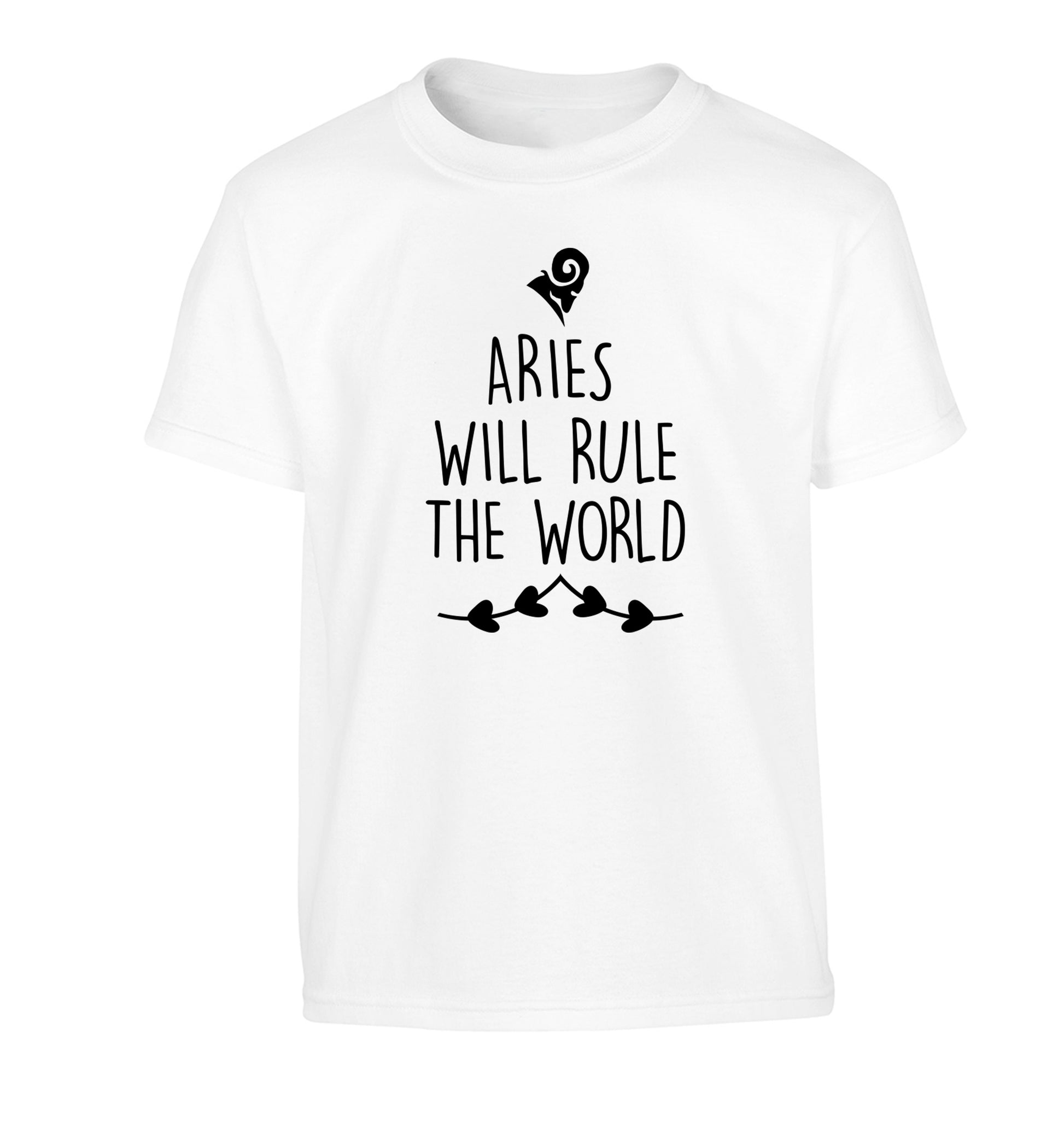 Aries will rule the world Children's white Tshirt 12-13 Years