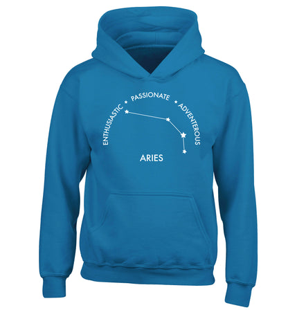 Aries enthusiastic | passionate | adventerous children's blue hoodie 12-13 Years