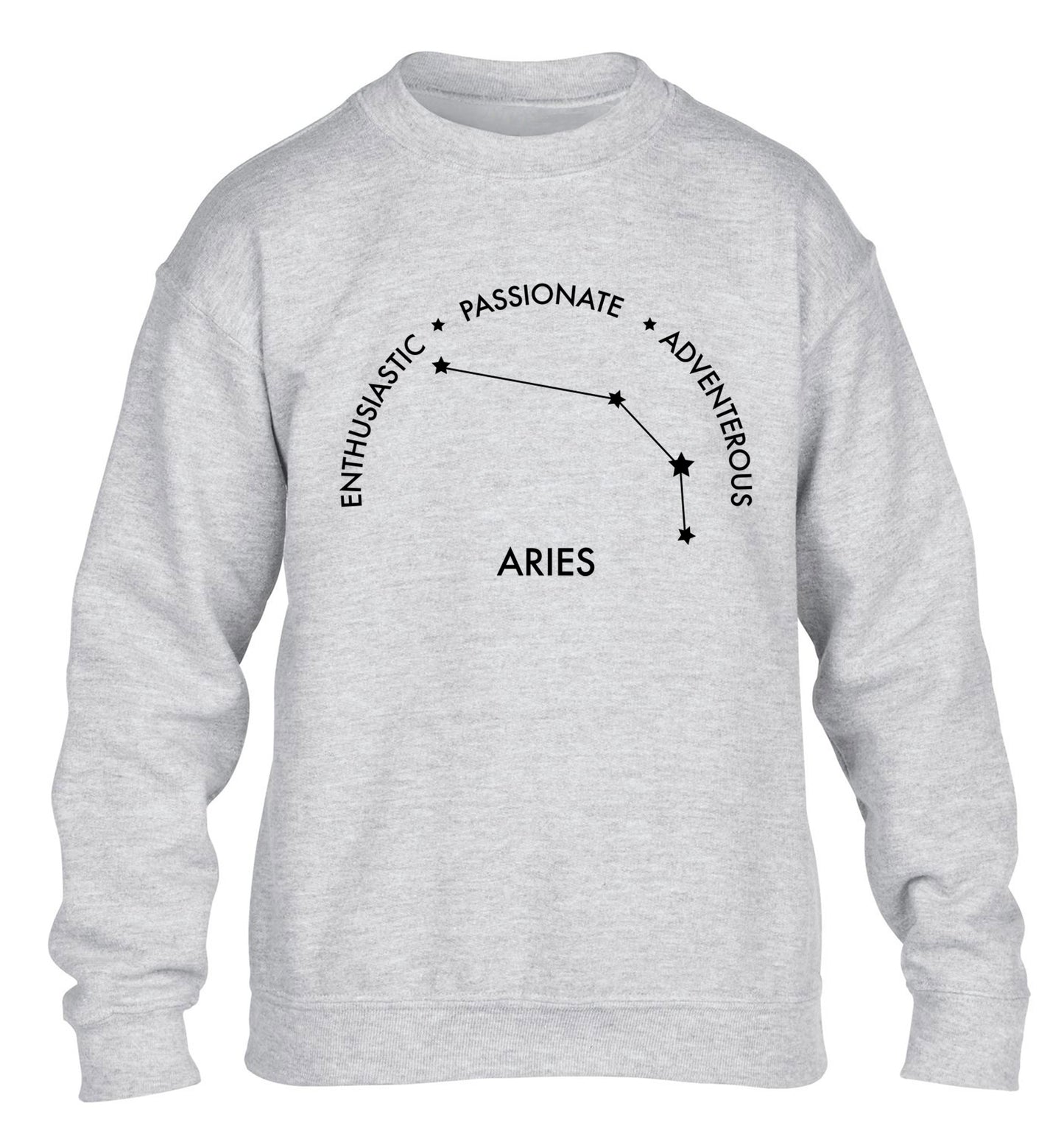 Aries enthusiastic | passionate | adventerous children's grey sweater 12-13 Years