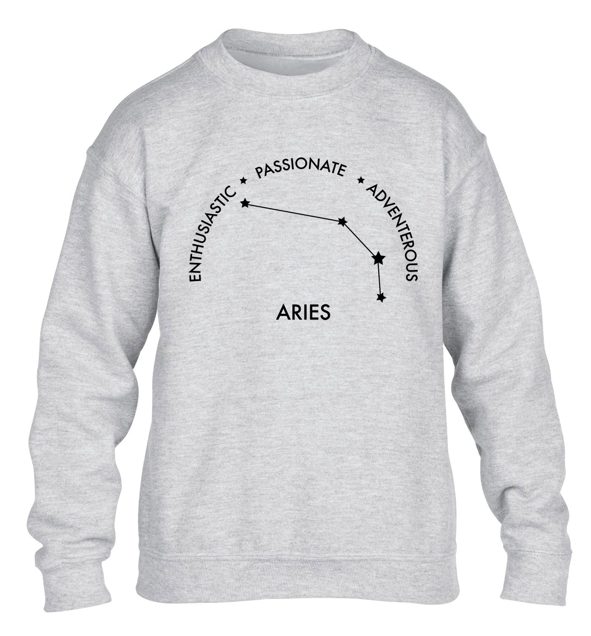 Aries enthusiastic | passionate | adventerous children's grey sweater 12-13 Years